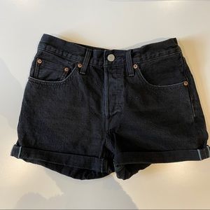 Levi’s 501 black denim shorts. Size 26. Used.